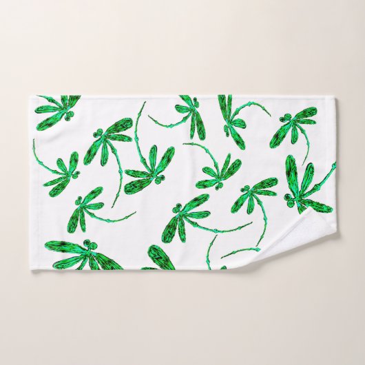 Dragonfly Frenzy Green Bad Handdoek (Handdoek)
