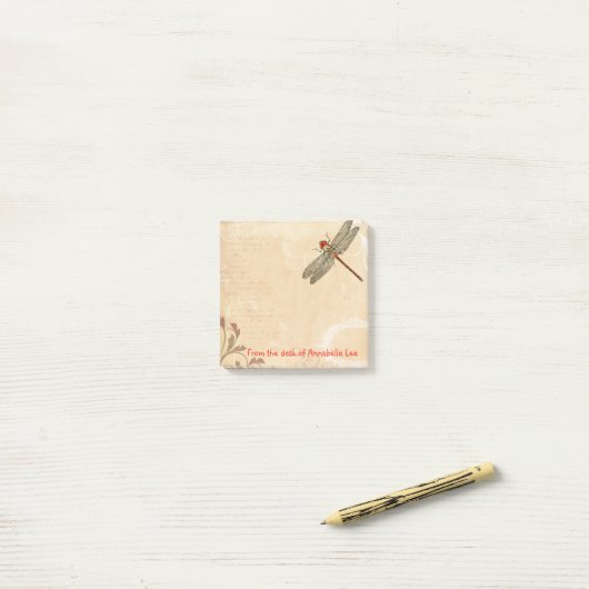 Dragonfly Frills Post-it® Notes (Op bureau)