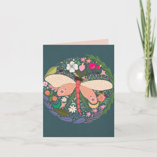 DRAGONFLY GARDEN BLANK ALL-OCCASION CARD BEDANKKAART (Voorkant)