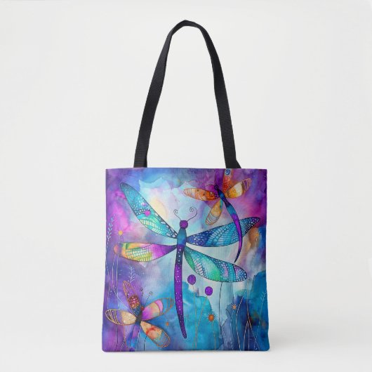 Dragonfly Garden Blues 1 Tote Bag (Voorkant)
