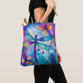 Dragonfly Garden Blues 1 Tote Bag (Dichtbij)