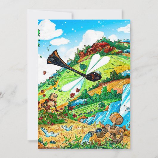 Dragonfly Garden canvas afdrukken | minachting Feestdagenkaart (Voorkant)