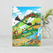 Dragonfly Garden canvas afdrukken | minachting Feestdagenkaart (Staand voorkant)