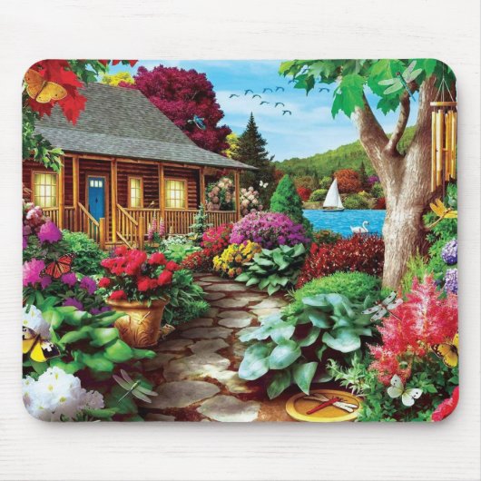 Dragonfly Garden Fine Art Muismat (Voorkant)