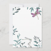 Dragonfly Garden Greenery op White Wedding Bedankkaart (Achterkant)