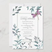  Dragonfly Garden Greenery op White Wedding Kaart (Voorkant)