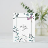 Dragonfly Garden Greenery, Wit Dank u Briefkaart (Staand voorkant)