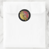 Dragonfly, geborsteld ronde sticker (Tas)