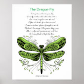 Dragonfly gedicht door Alfred Lord Tennyson Poster (Voorkant)