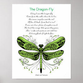 Dragonfly gedicht door Alfred Lord Tennyson Poster