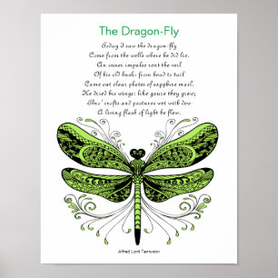 Dragonfly gedicht door Alfred Lord Tennyson Poster