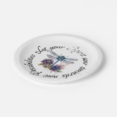 Dragonfly - geest van nieuwe mogelijkheden papieren bordje (Gekanteld)