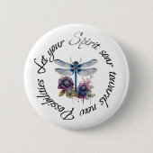 Dragonfly - geest van nieuwe mogelijkheden ronde button 5,7 cm (Voorkant)