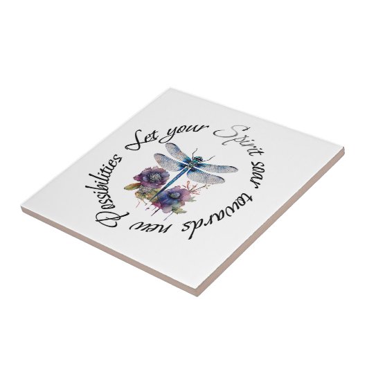 Dragonfly - geest van nieuwe mogelijkheden tegeltje (Zijkant)