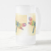 Dragonfly gekristalliseerd (geel) matglas bierpul (Voorkant rechts)