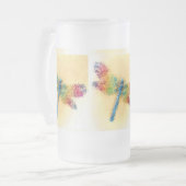 Dragonfly gekristalliseerd (geel) matglas bierpul (Voorkant links)