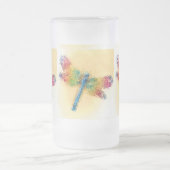 Dragonfly gekristalliseerd (geel) matglas bierpul (Center)