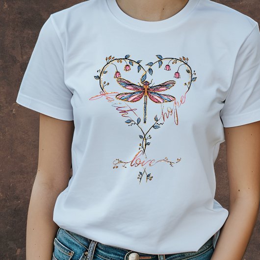 Dragonfly geloof, hoop, liefde | CHRISTELIJK T-shirt