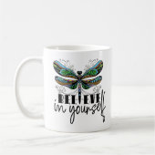 Dragonfly Geloof in jezelf bemoedigende woorden Koffiemok (Links)