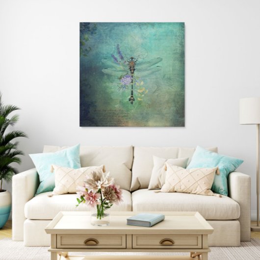  dragonfly gemengde mediasanvas wandkunst canvas afdruk
