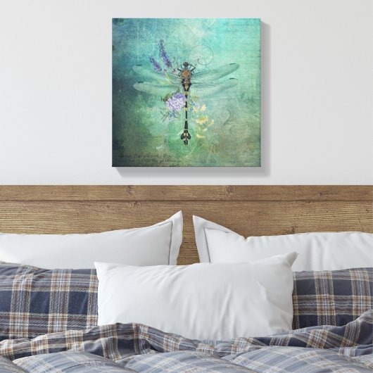  dragonfly gemengde mediasanvas wandkunst canvas afdruk (Insitu (Slaapkamer))