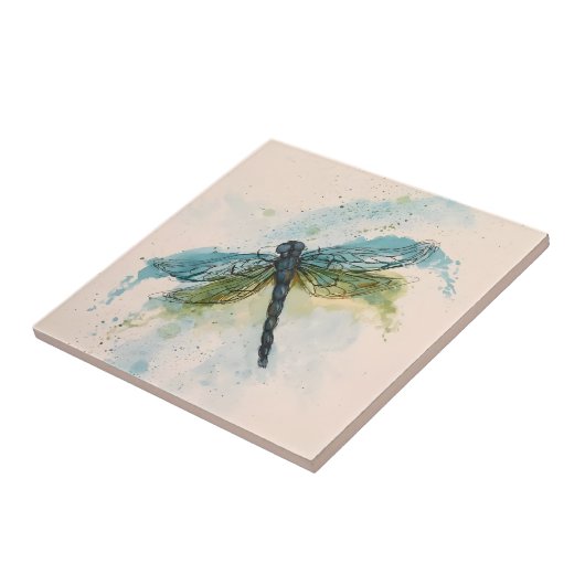 dragonfly-gesofisticeerde ontwerptegels tegeltje (Zijkant)