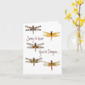 Dragonfly Get Well Card Kaart (Gele Bloem)