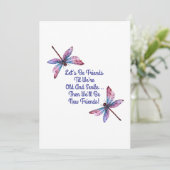 Dragonfly gift Let's Be Friends Old Senile funny Bedankkaart (Staand voorkant)