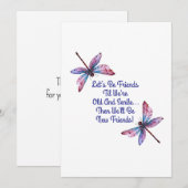 Dragonfly gift Let's Be Friends Old Senile funny Bedankkaart (Voorkant / Achterkant)