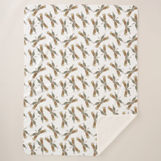Dragonfly Gift Sherpa Throw Blanket (Voorkant)