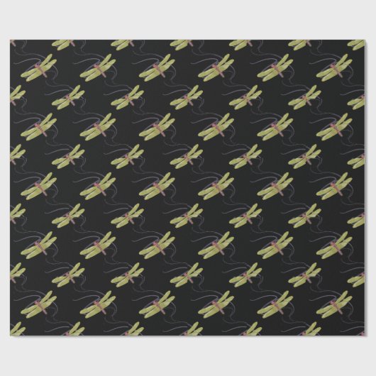 Dragonfly Gift Wrapping Paper Roll black Cadeaupapier (Vlak)