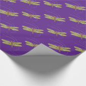 Dragonfly Gift Wrapping Paper Roll paars Cadeaupapier (Hoek)