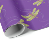 Dragonfly Gift Wrapping Paper Roll paars Cadeaupapier (Rol Hoek)