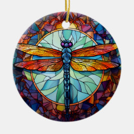 Dragonfly Glas in lood Keramische Boomdecoratie Keramisch Ornament