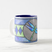 Dragonfly Glas in lood Mok (Voorkant links)