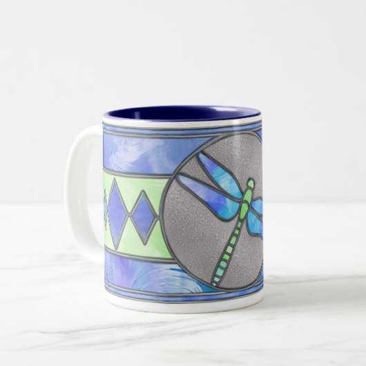 Dragonfly Glas in lood Mok (Voorkant links)