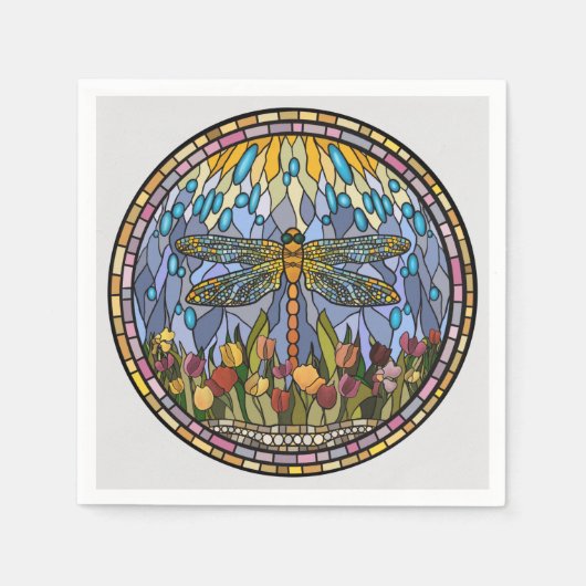 Dragonfly-Glas in lood ontwerp Servet (Voorkant)
