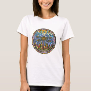 Dragonfly-Glas in lood ontwerp T-shirt