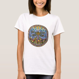Dragonfly-Glas in lood ontwerp T-shirt