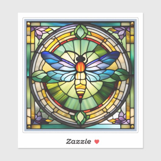 Dragonfly Glas in lood Sticker (Vel)