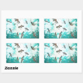 Dragonfly-gloedboom Rechthoekige Sticker (Vel)