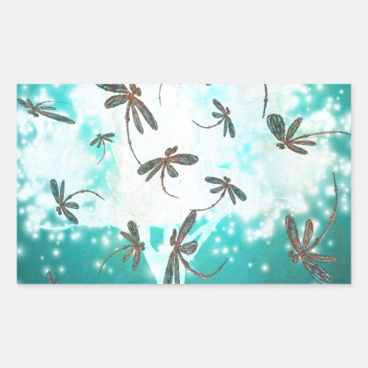 Dragonfly-gloedboom Rechthoekige Sticker (Voorkant)