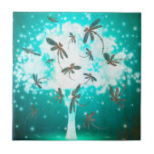 Dragonfly-gloedboom Tegeltje (Voorkant)
