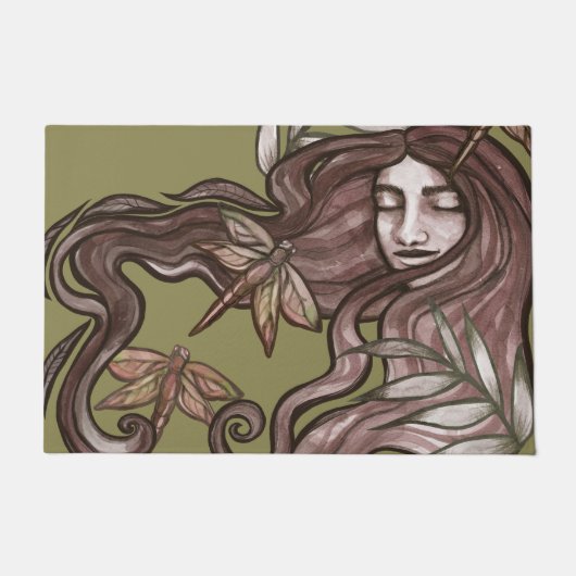 Dragonfly Goddess Natuur Lovers Summer Deurmat (Voorkant)