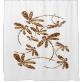 Dragonfly Gold Frenzy Shower Curtain Douchegordijn (Voorkant)