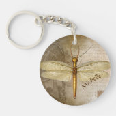Dragonfly Gold persoonlijke Sleutelhanger (Voorkant)