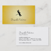 Dragonfly (gouden textuur) visitekaartje (Voorkant / Achterkant)