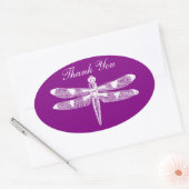 Dragonfly Graphic Bedankt Oval Ovale Sticker (Envelop)