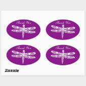Dragonfly Graphic Bedankt Oval Ovale Sticker (Vel)