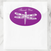 Dragonfly Graphic Bedankt Oval Ovale Sticker (Tas)